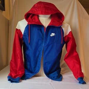 Nike Red/White/Blue Hooded Men's Windbreaker